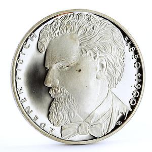 Czech Republic 200 korun Composer Zdenek Fibich Music Art proof silver coin 2000