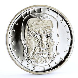 Czech Republic 200 korun Freedom Fighter Poet Josef Safarik silver coin 1995