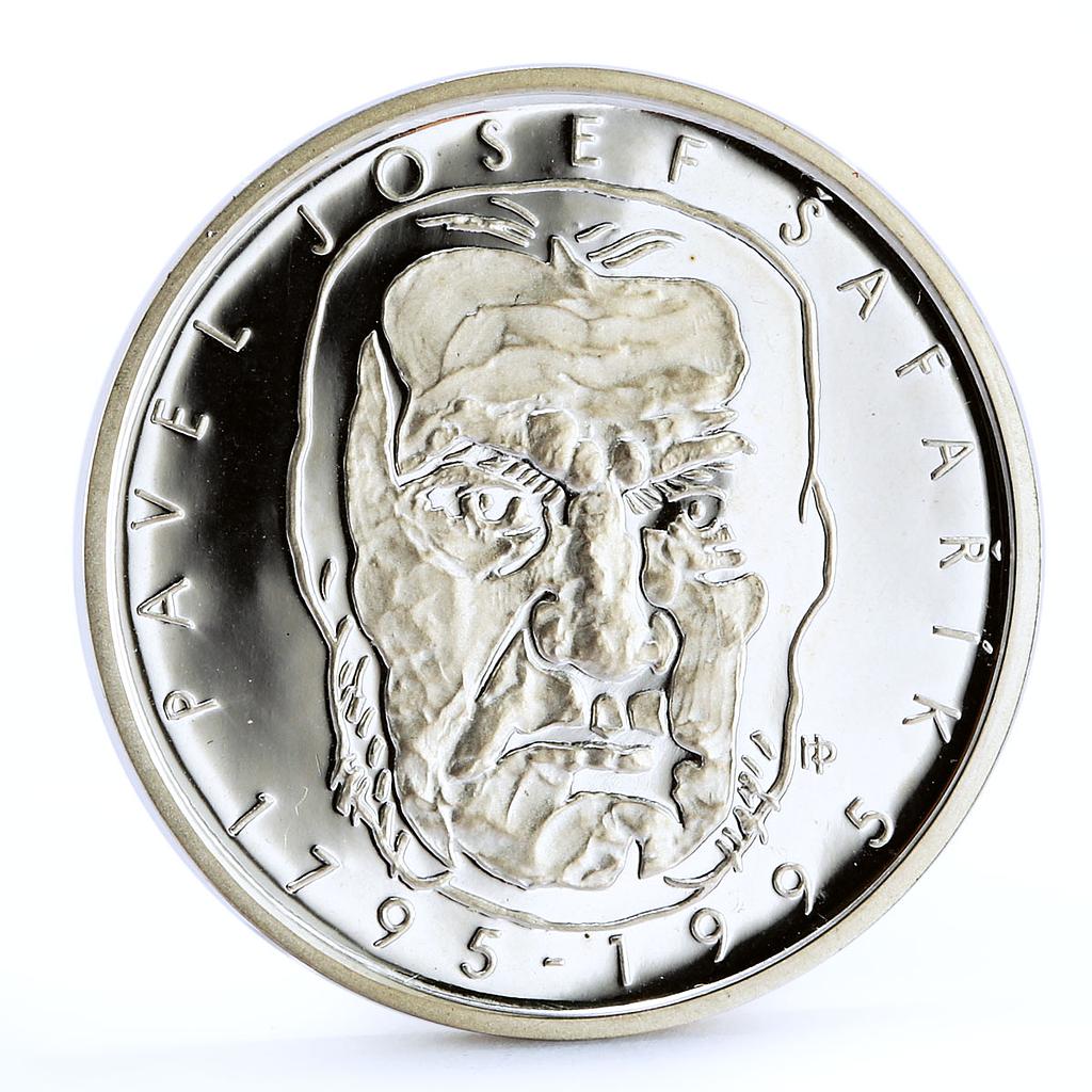 Czech Republic 200 korun Freedom Fighter Poet Josef Safarik silver coin 1995