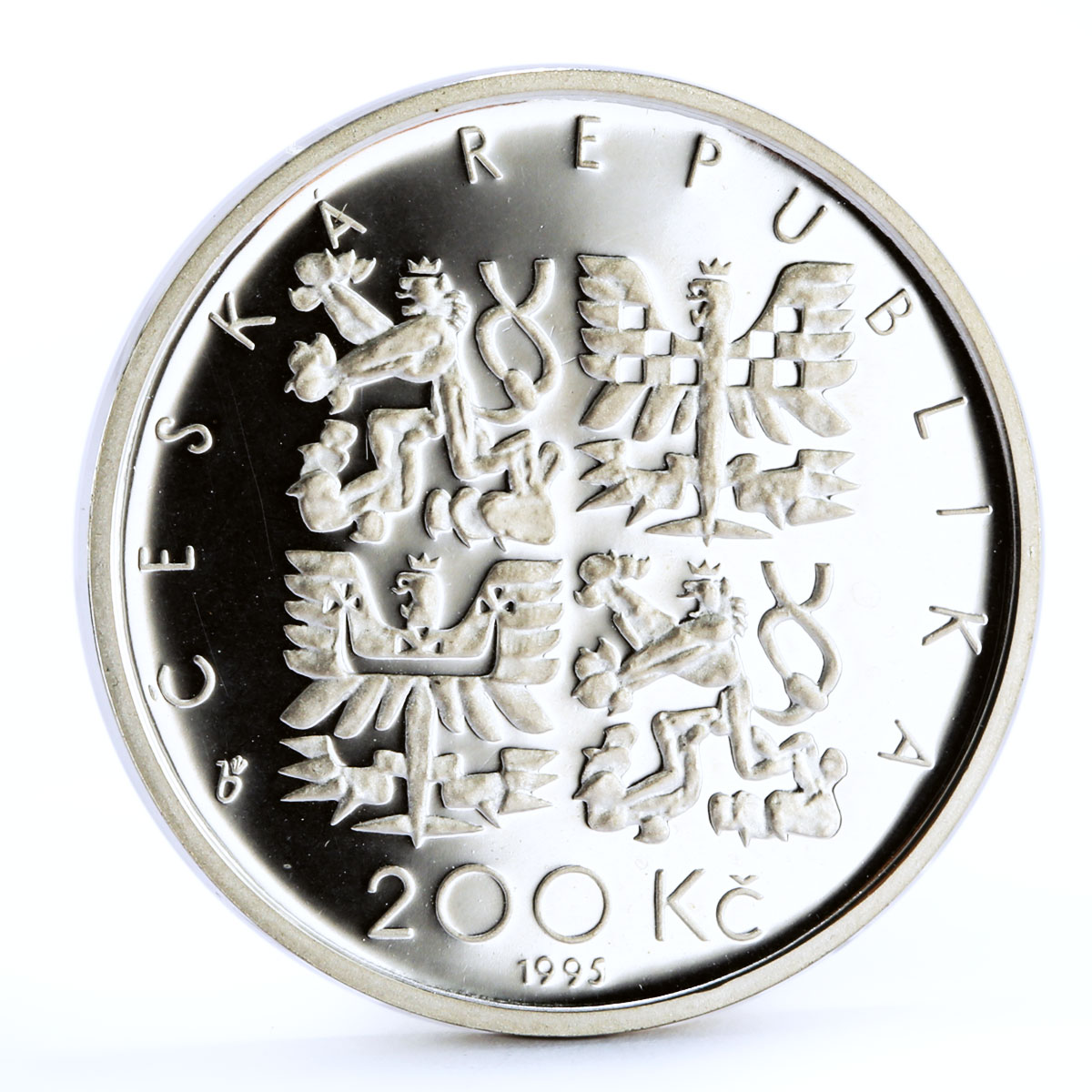 Czech Republic 200 korun Freedom Fighter Poet Josef Safarik silver coin 1995