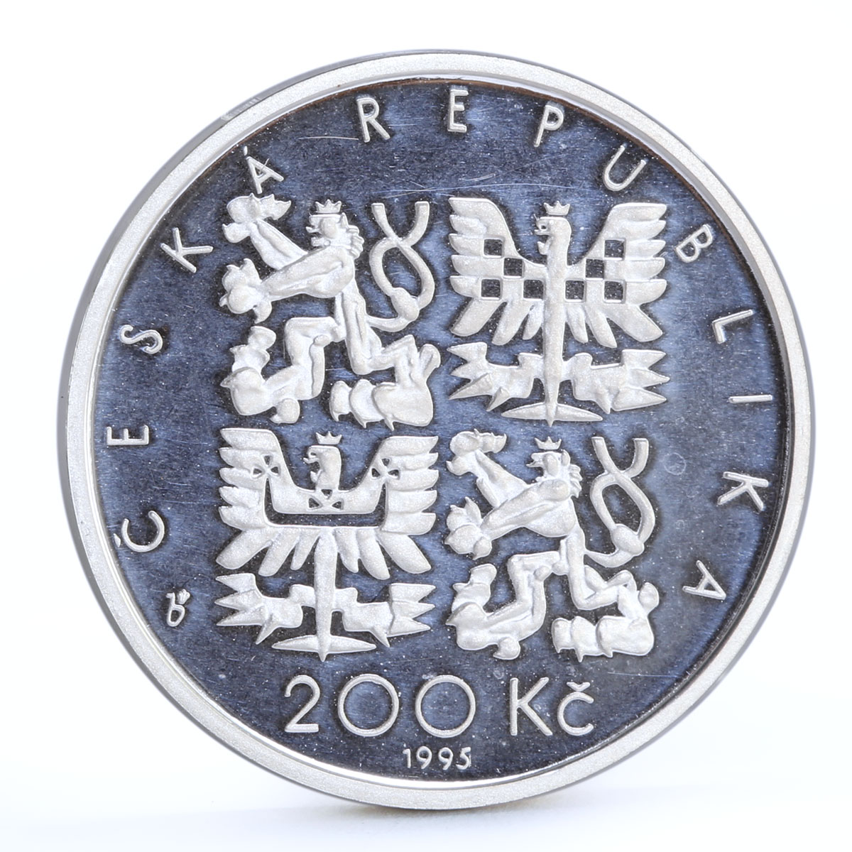 Czech Republic 200 korun Freedom Fighter Poet Josef Safarik silver coin 1995