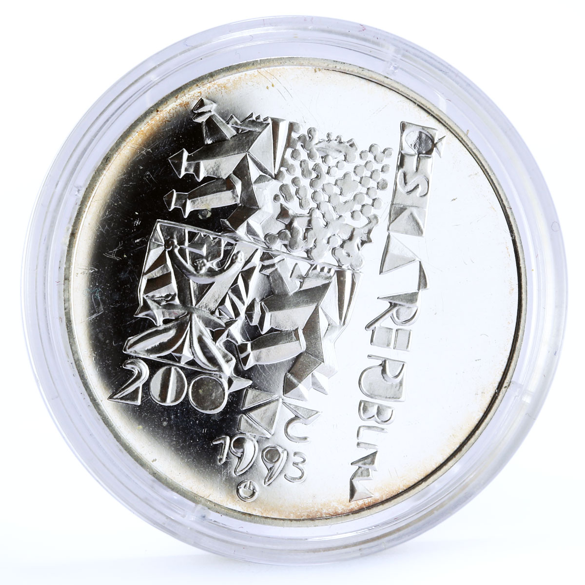 Czech Republic 200 korun First Anniversary of the Constitution silver coin 1993