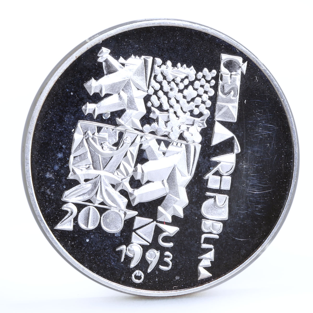 Czech Republic 200 korun First Anniversary of the Constitution silver coin 1993