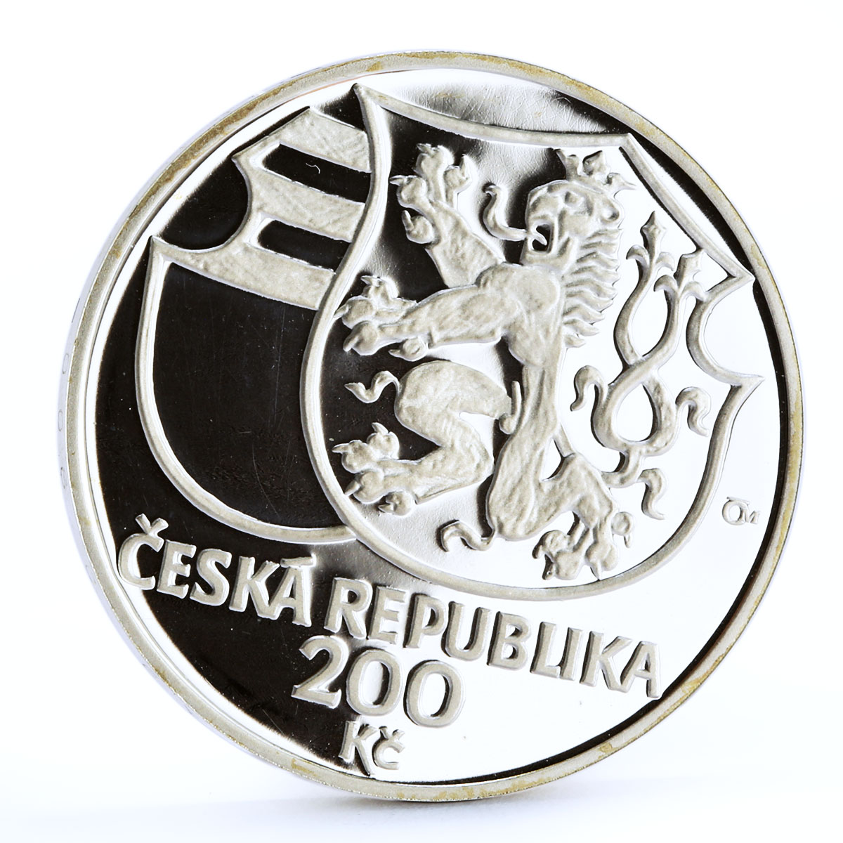 Czech Republic 200 korun King Jiri from Podebrad Portrait proof silver coin 2002