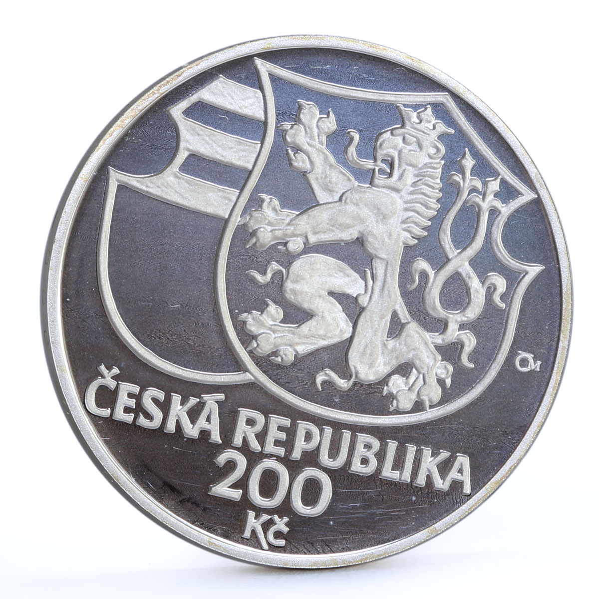 Czech Republic 200 korun King Jiri from Podebrad Portrait proof silver coin 2002