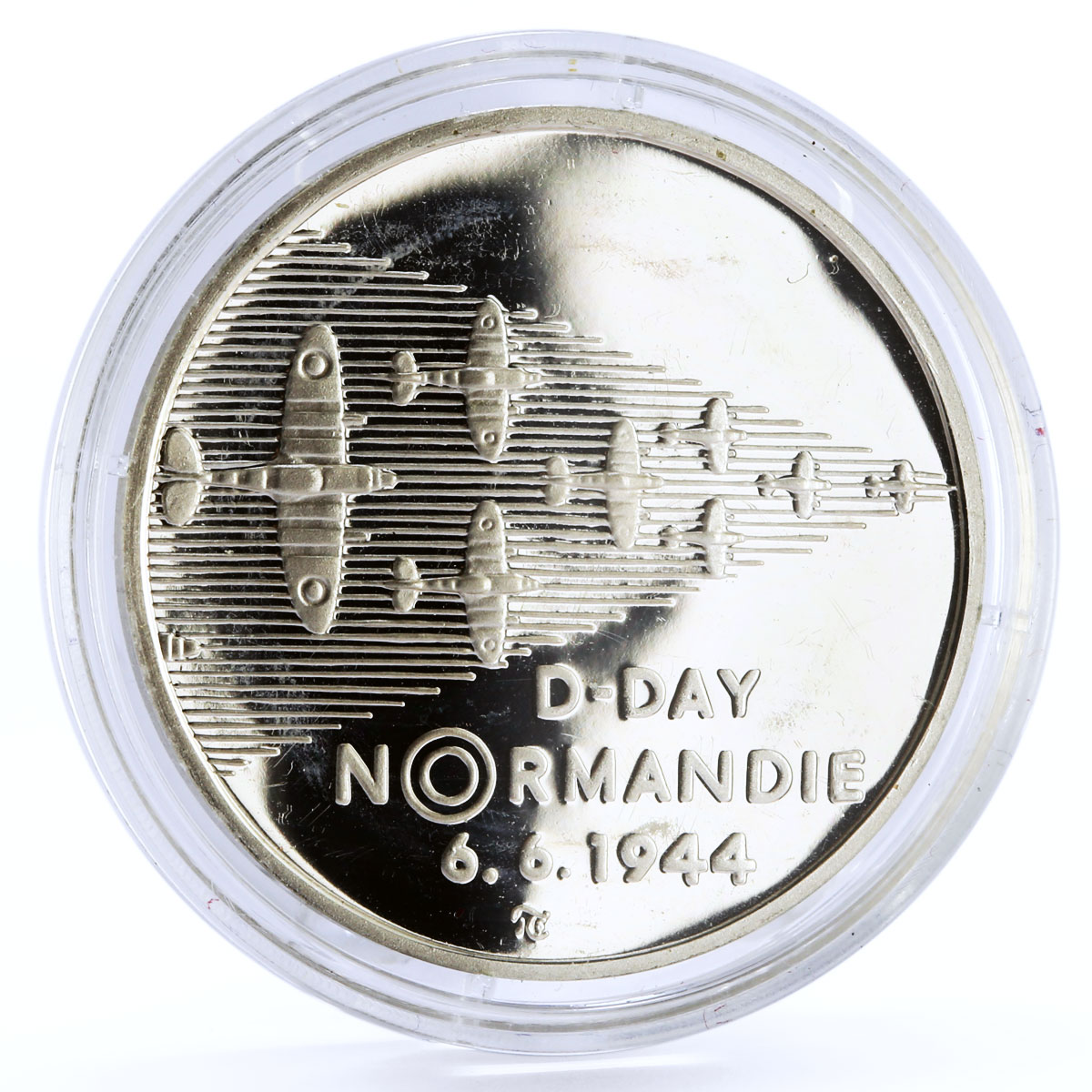 Czech Republic 200 korun WWII Landing in Normandia Aviation silver coin 1994