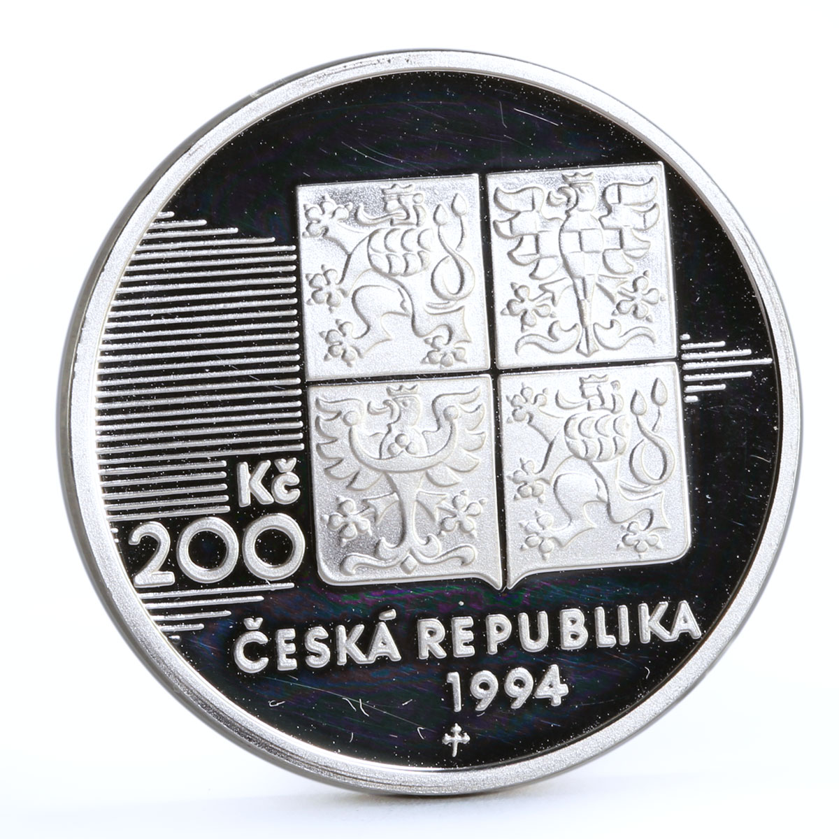 Czech Republic 200 korun WWII Landing in Normandia Aviation silver coin 1994