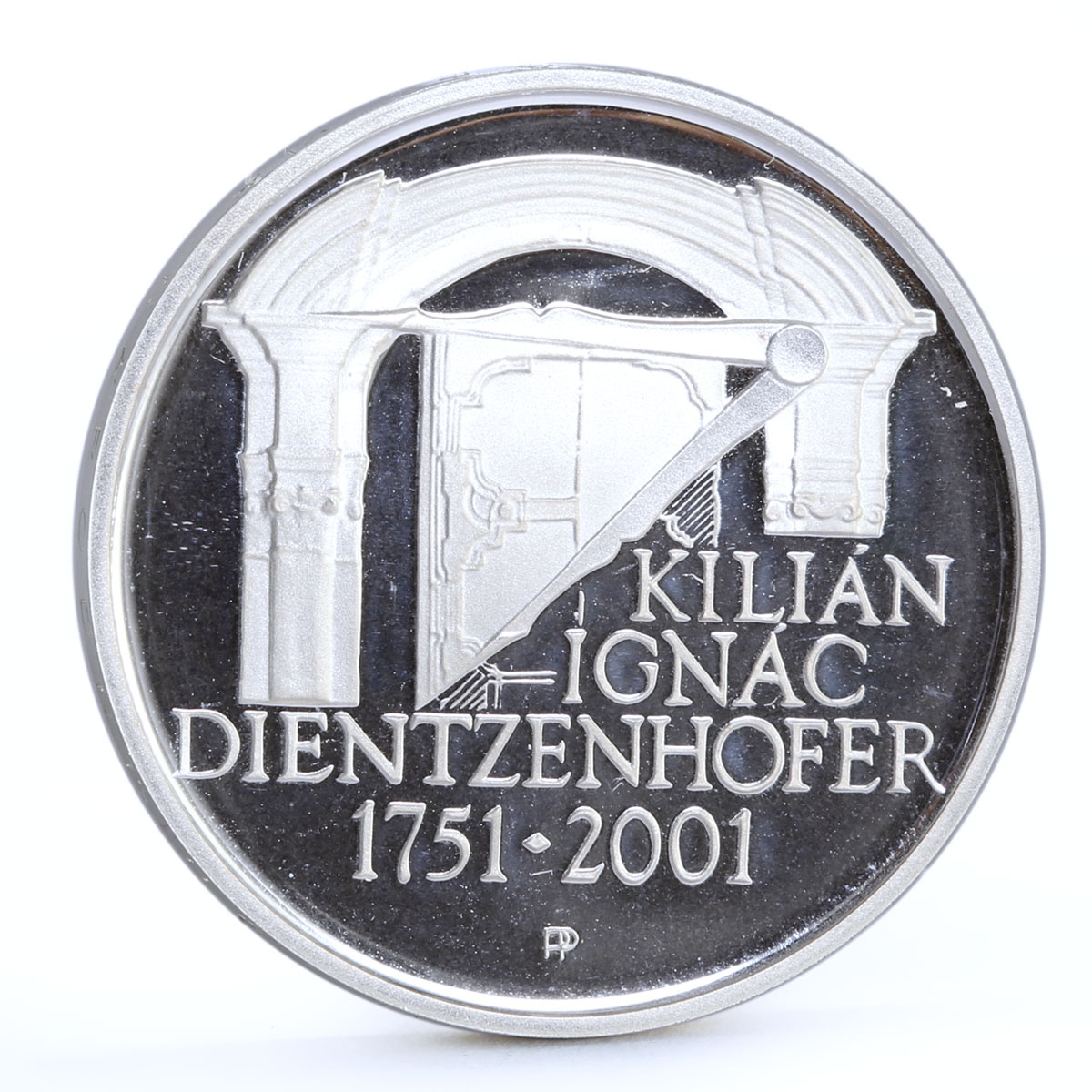 Czech Republic 200 korun Kilian Ignac Dientzenhofer proof silver coin 2001