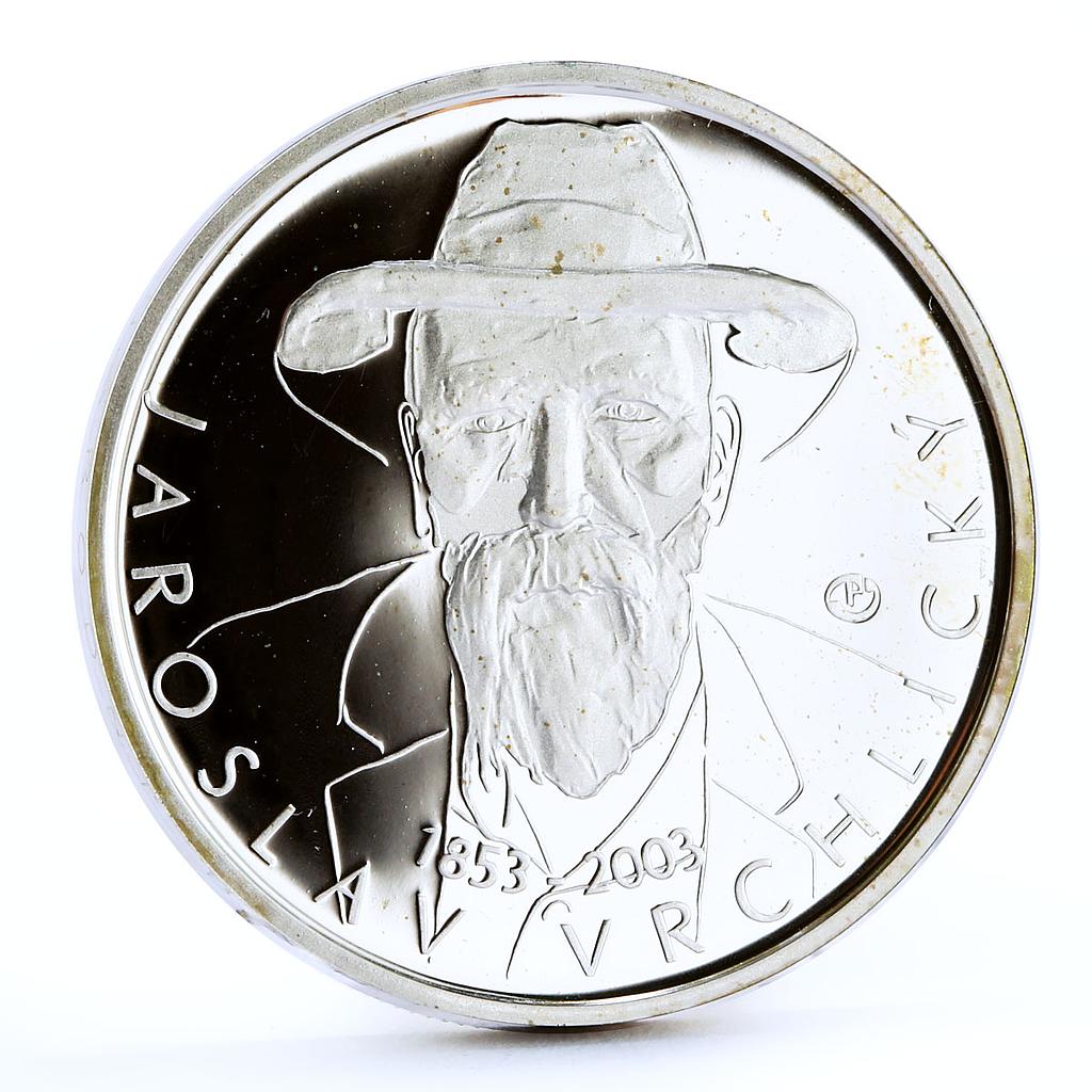 Czech Republic 200 korun Author and Poet Jaroslav Vrchlicky silver coin 2003