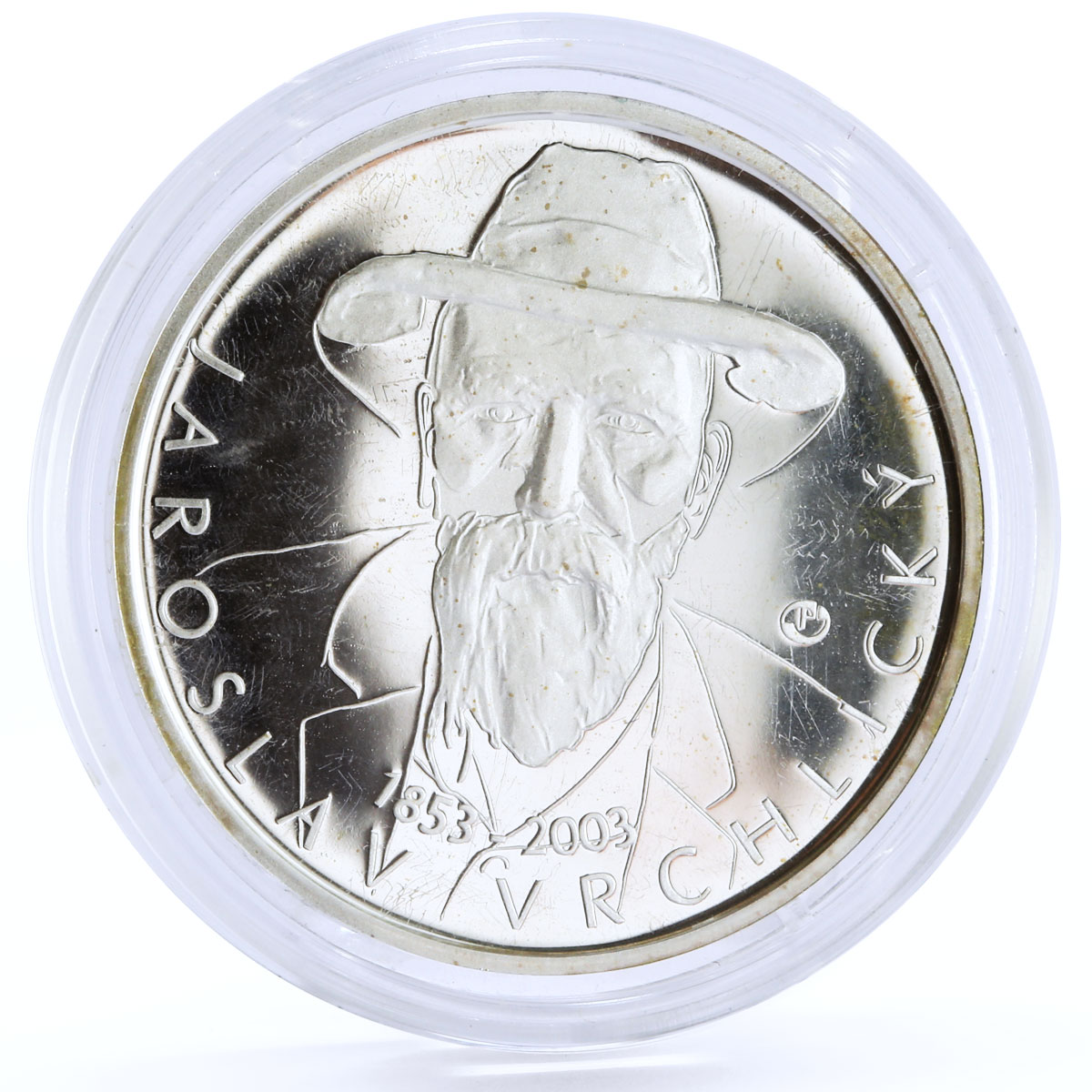 Czech Republic 200 korun Author and Poet Jaroslav Vrchlicky silver coin 2003