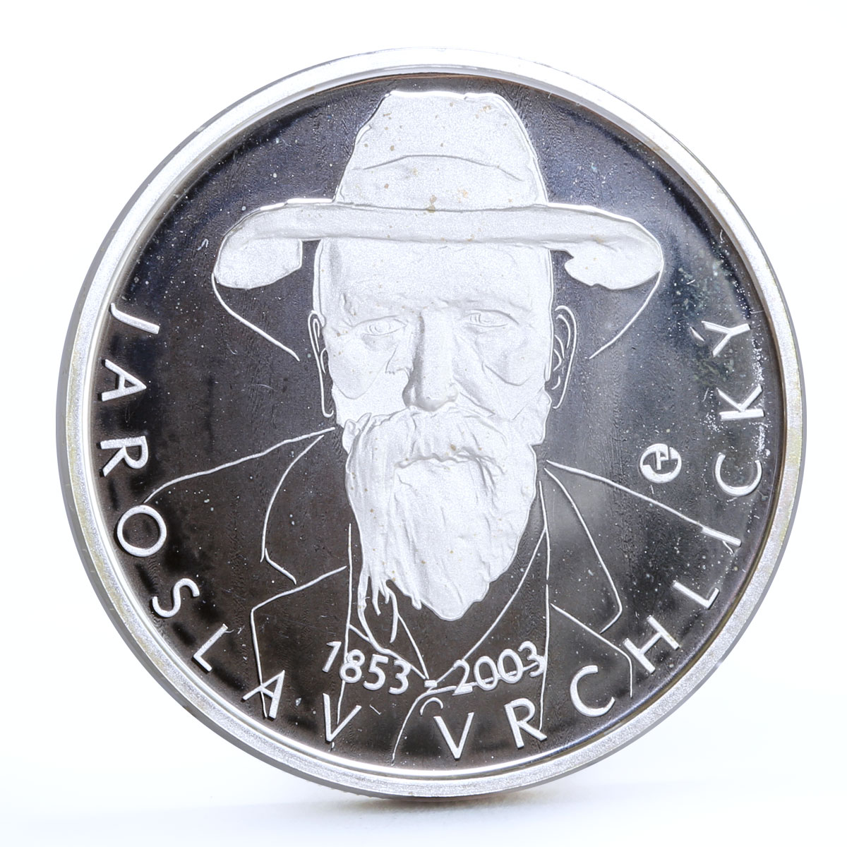 Czech Republic 200 korun Author and Poet Jaroslav Vrchlicky silver coin 2003