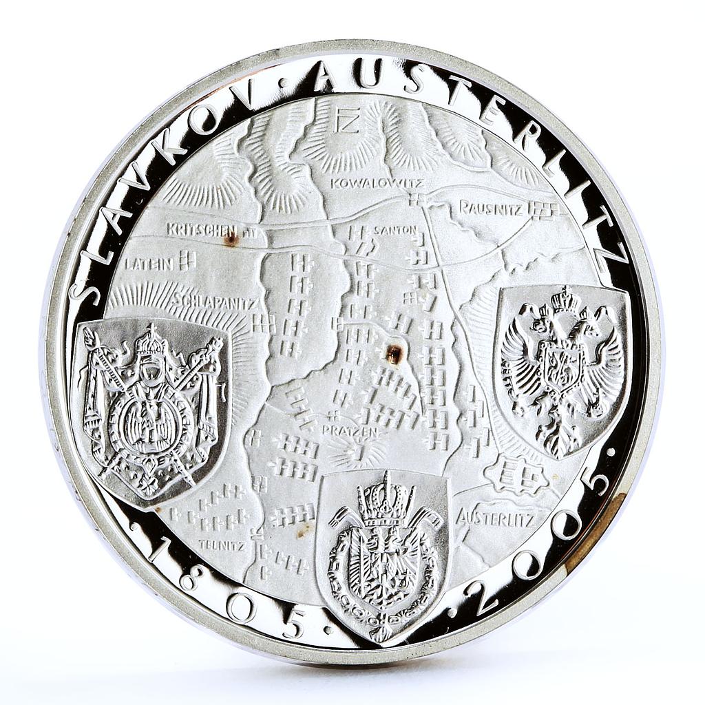 Czech Republic 200 korun 200th Anniversary of Austerliz Battle silver coin 2005