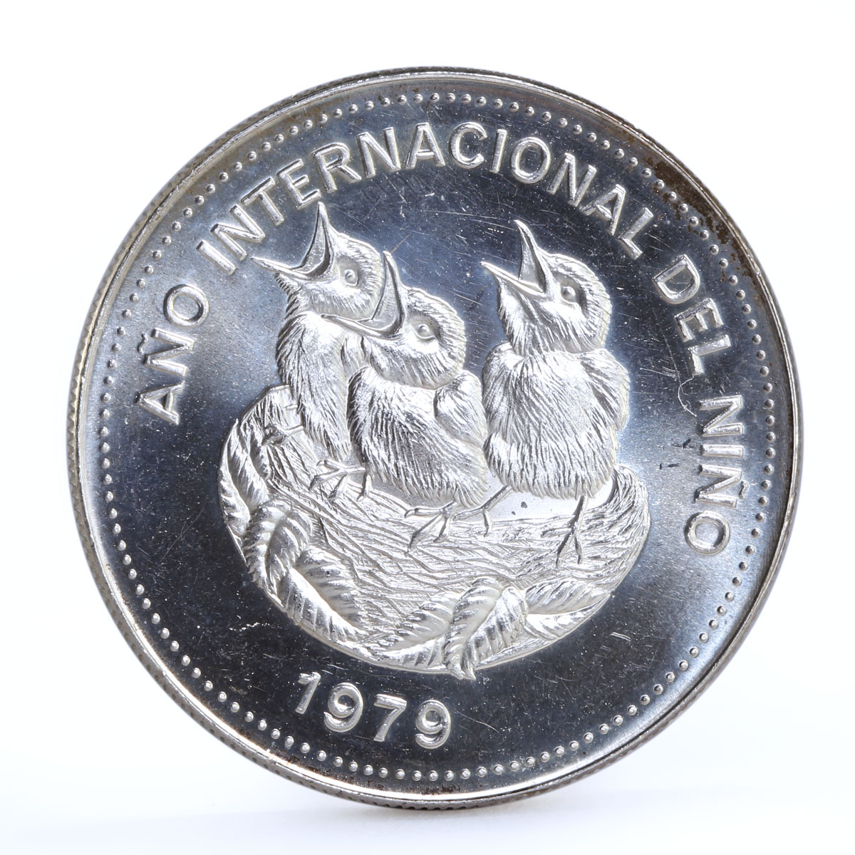 Costa Rica 100 colones International Year of the Child Birds silver coin 1979