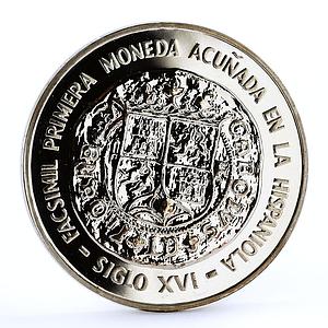 Dominican Republic 10 pesos International Banker Conference silver coin 1975