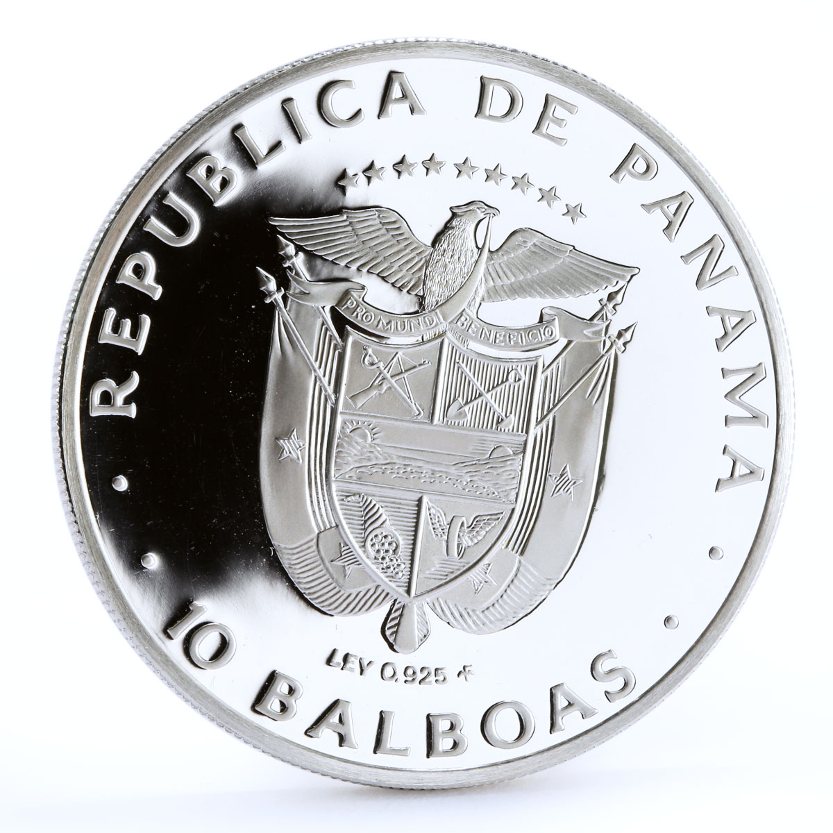 Panama 10 balboas Canal Treaty Ship proof silver coin 1979