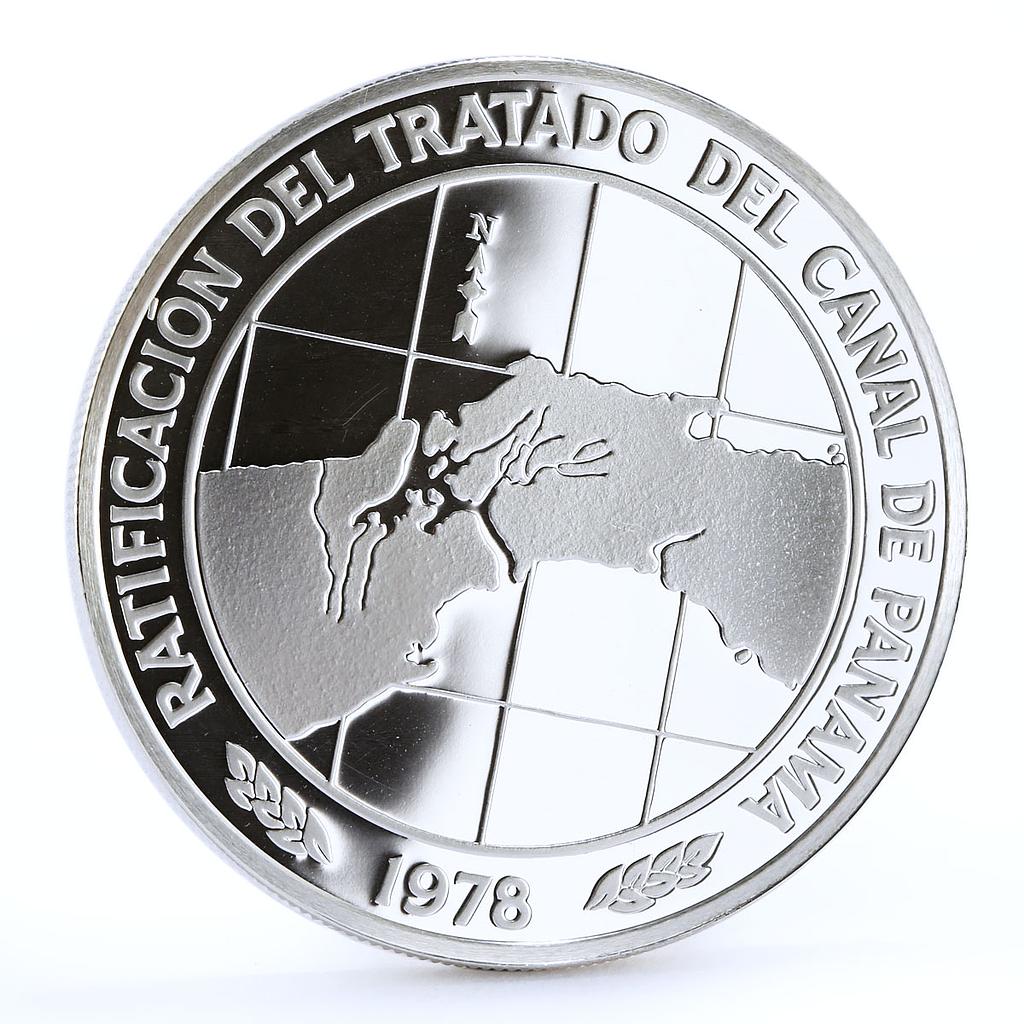 Panama 10 balboas Panama Canal Treaty silver coin 1978