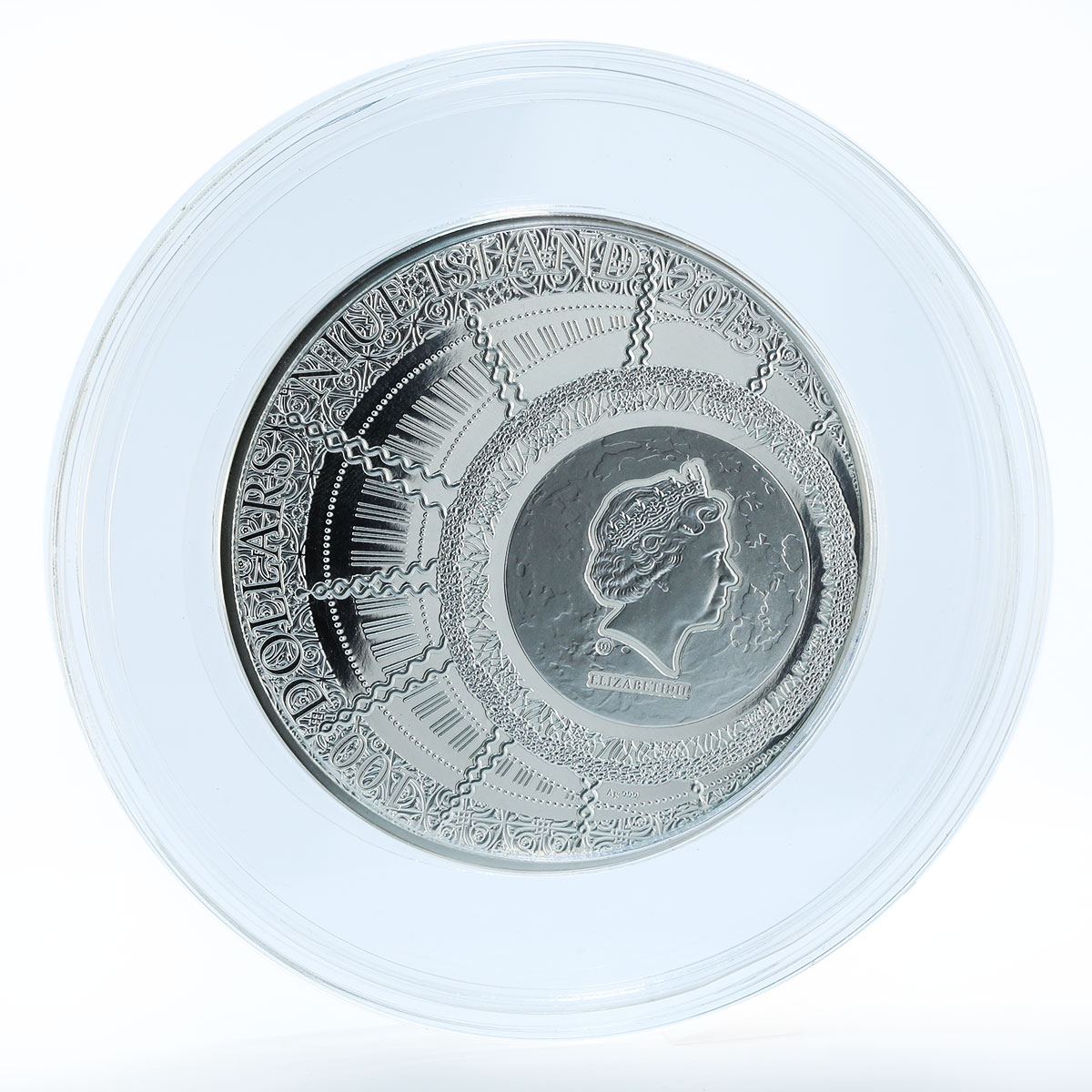 Niue 100 dollars Magical Year of Happiness calendar silver crystals coin 2013