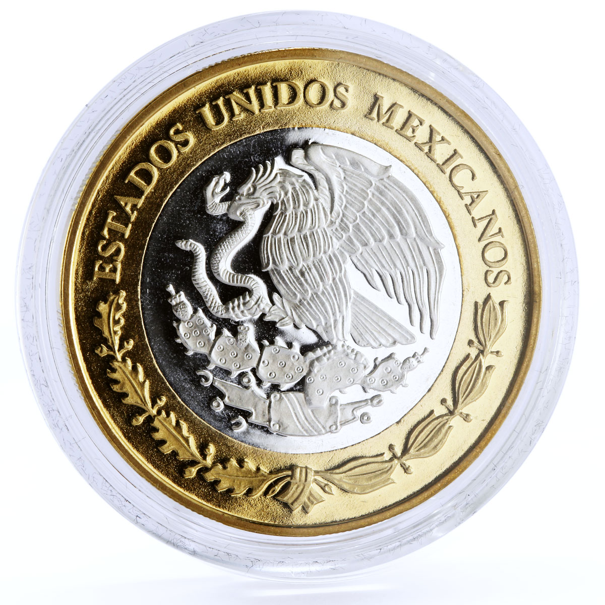 Mexico 100 pesos Numismatic Heritage Pillar Dollar bimetal coin 2011