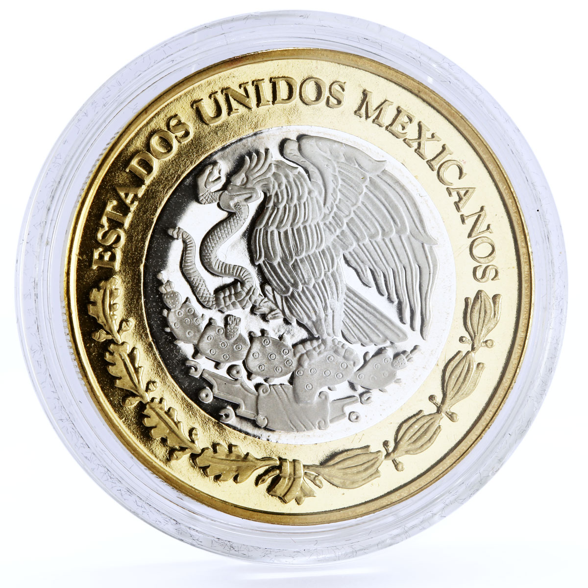 Mexico 100 pesos Numismatic Heritage Bolita Peso bimetal coin 2011