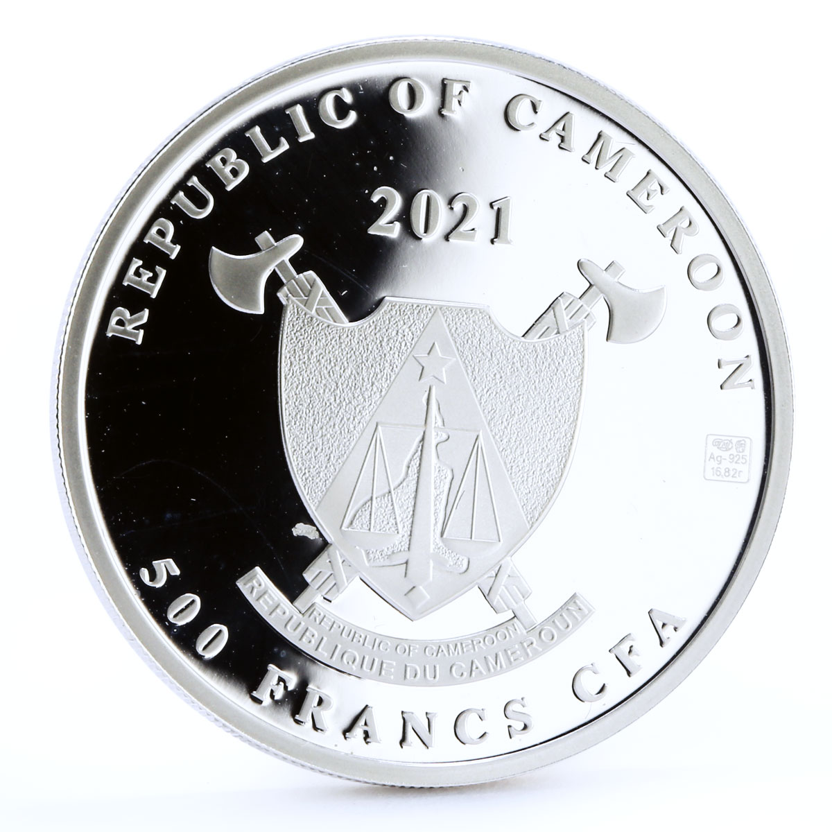 Cameroon 500 francs Crimean Swallow's Nest Palace Birds Ship silver coin 2021