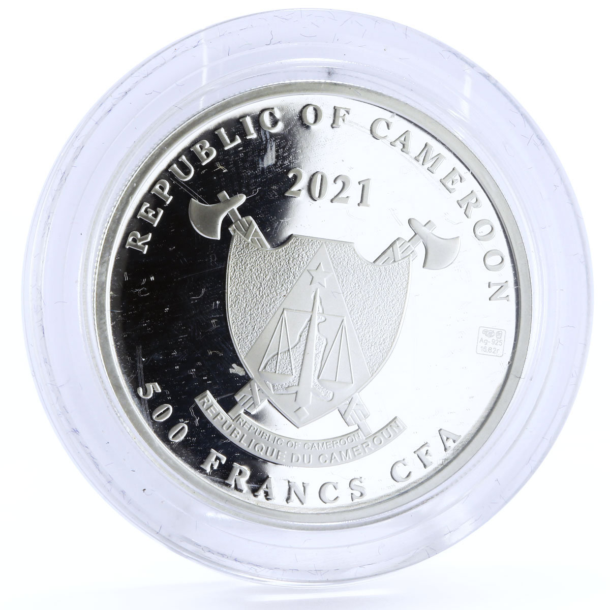 Cameroon 500 francs Crimean Swallow's Nest Palace Birds Ship silver coin 2021