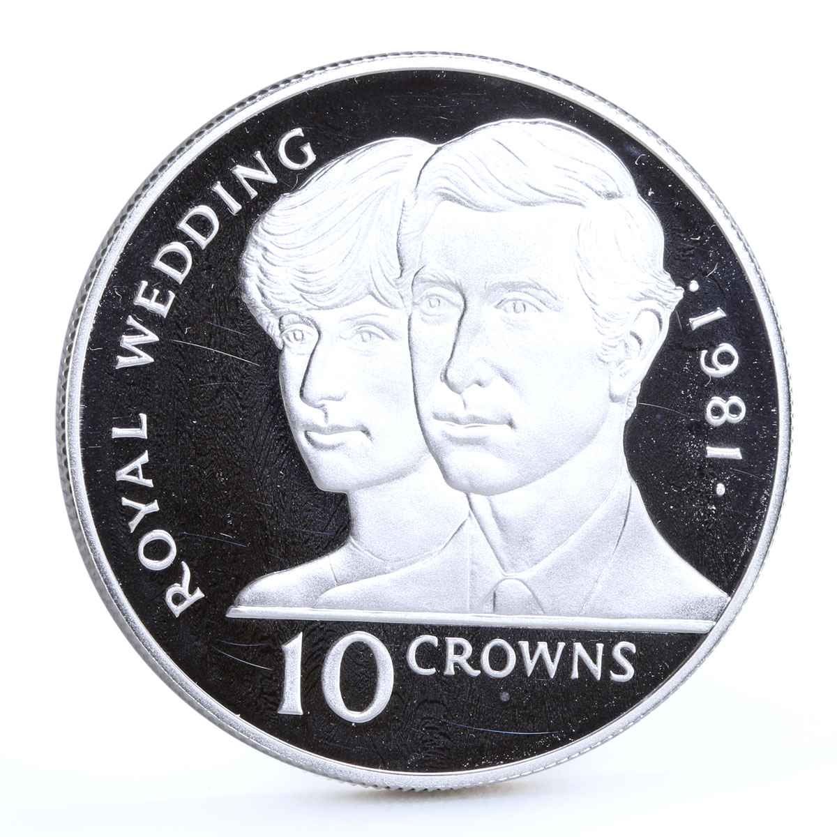 Turks and Caicos 10 crowns Wedding Lady Diana Prince Charles silver coin 1981