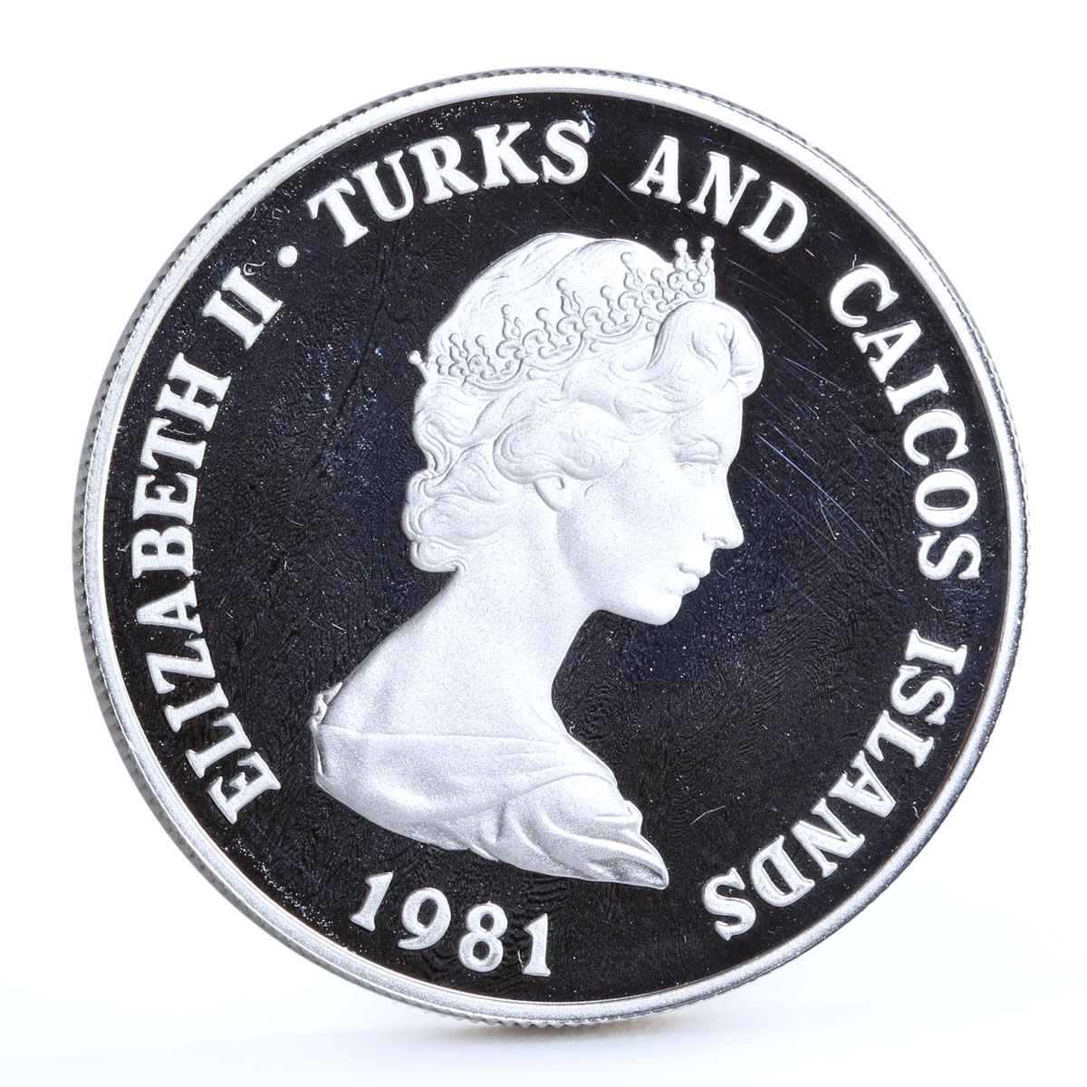 Turks and Caicos 10 crowns Wedding Lady Diana Prince Charles silver coin 1981