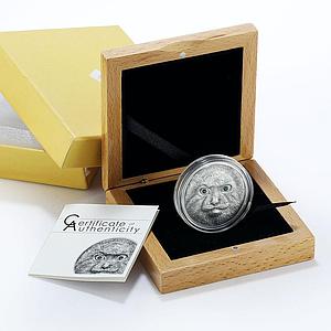 Mongolia 500 togrog Endangered Wildlife Steppe Manul Cat Fauna silver coin 2014