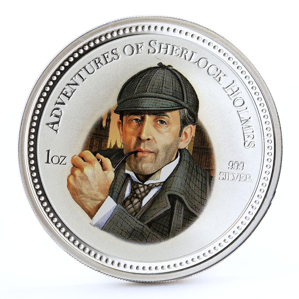 Cook Islands 2 dollars Literature Adventures of Sherlock Holmes silver coin 2007