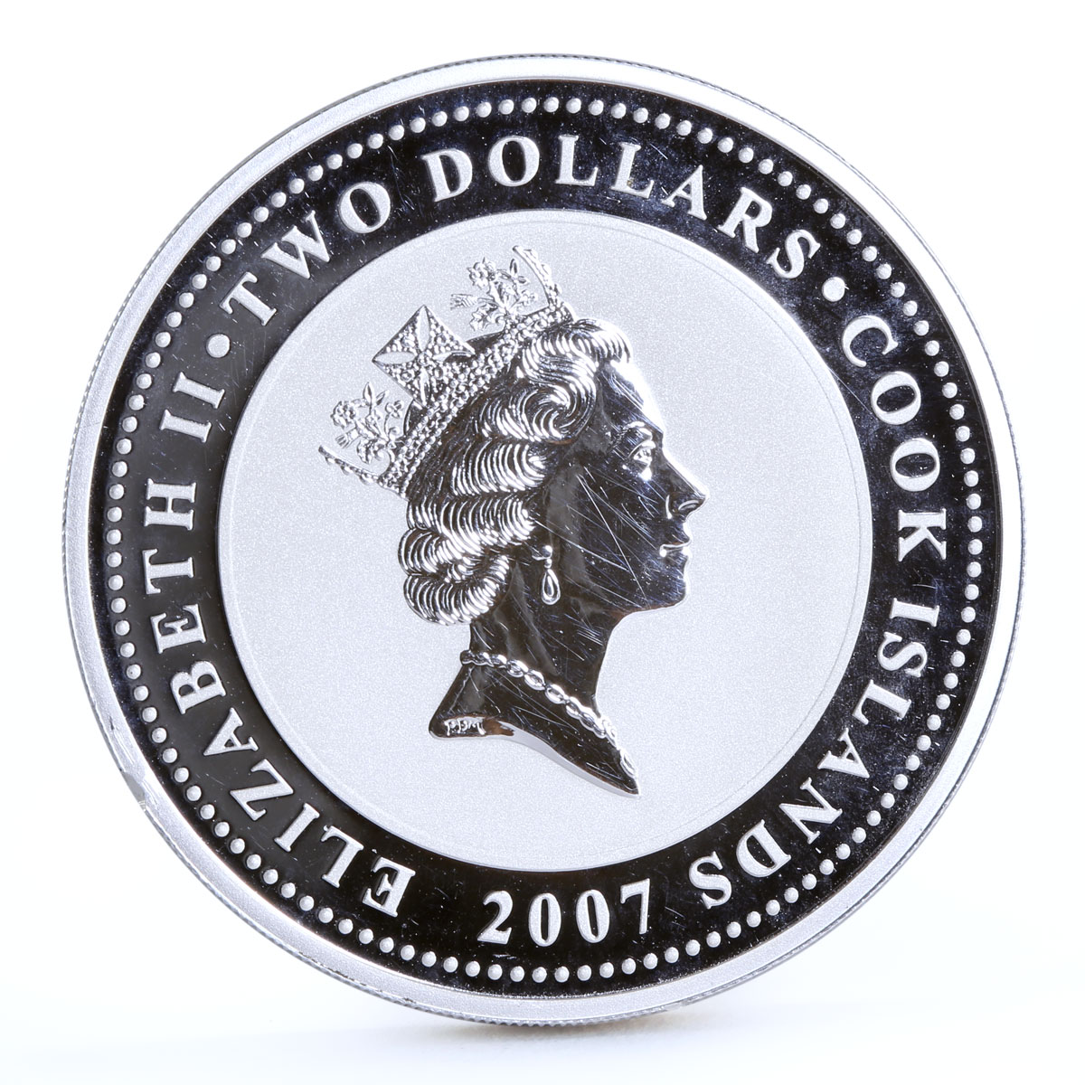 Cook Islands 2 dollars Literature Adventures of Sherlock Holmes silver coin 2007