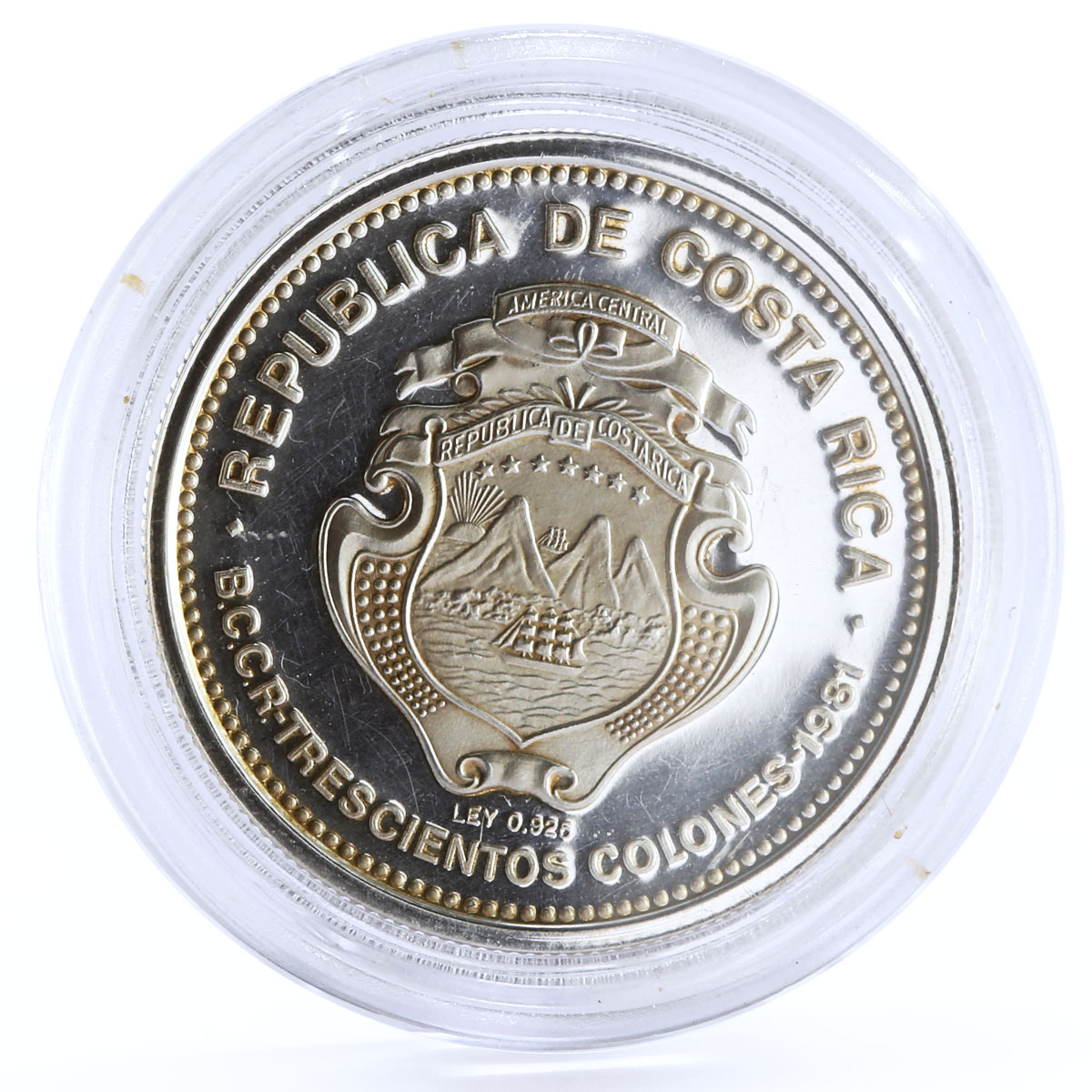 Costa Rica 300 colones Founding of Alajuela Gregorio Ramirez silver coin 1981