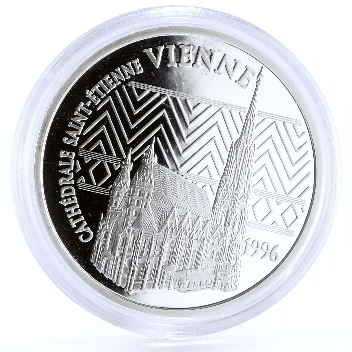 France 100 francs European Heritage Vienna's St. Stephan Church silver coin 1996