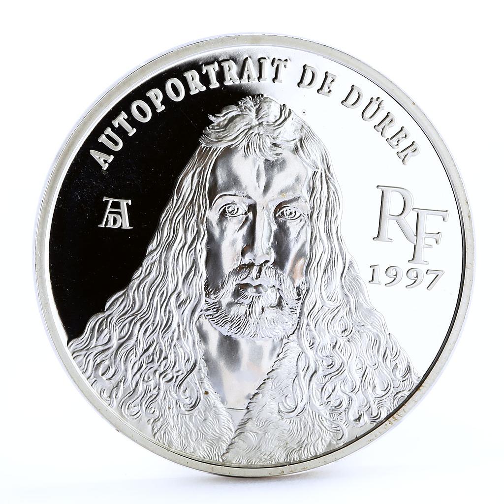 France 10 francs Painter Albert Durer Autoportrait Art proof silver coin 1997