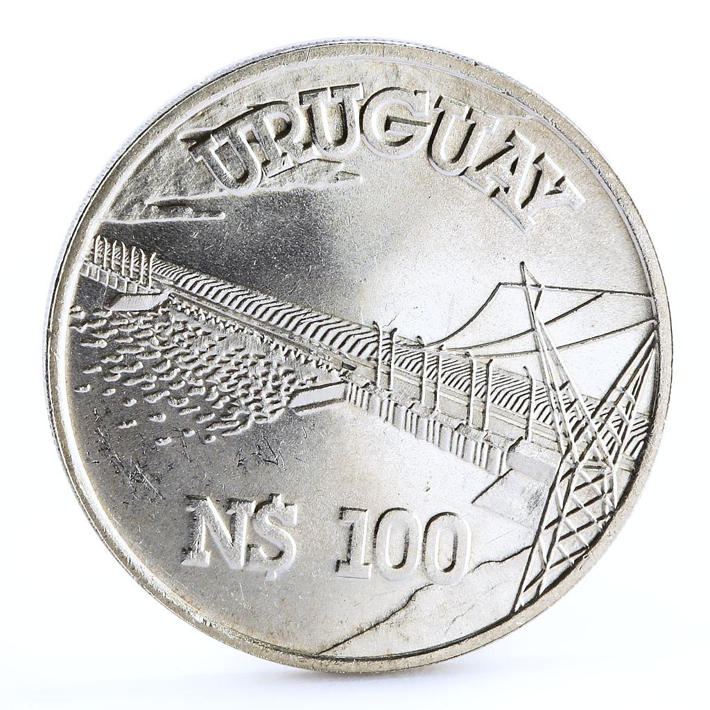 Uruguay 100 pesos Salto Grande Dam silver coin 1981