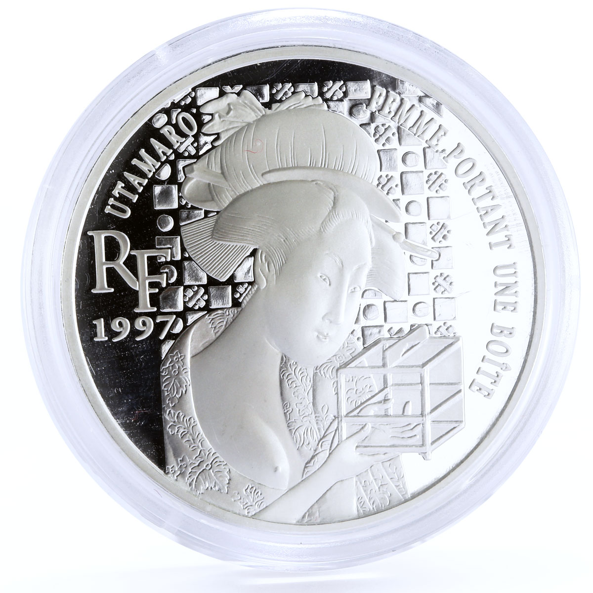 France 10 francs European Museums Treasures Japanese Geisha Art silver coin 1997