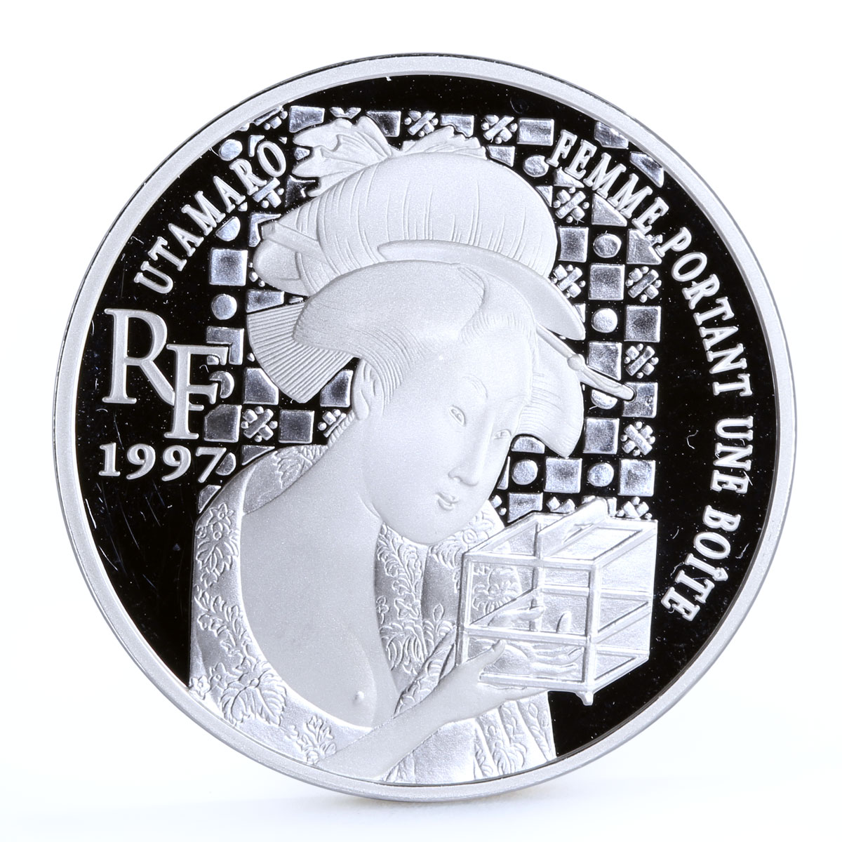 France 10 francs European Museums Treasures Japanese Geisha Art silver coin 1997