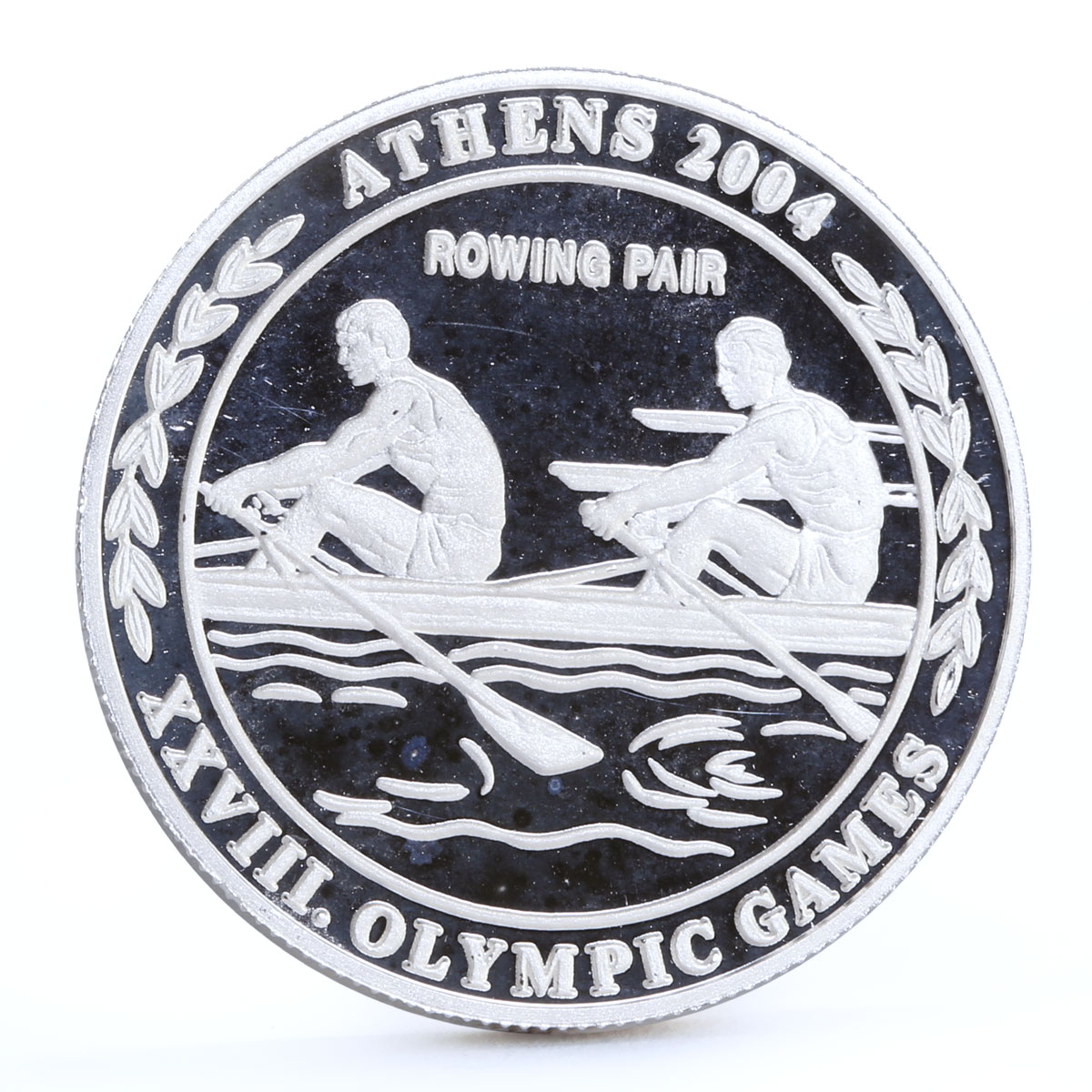Malawi 10 kwacha Athens Olympic Games series Rowing Pair proof silver coin 2003