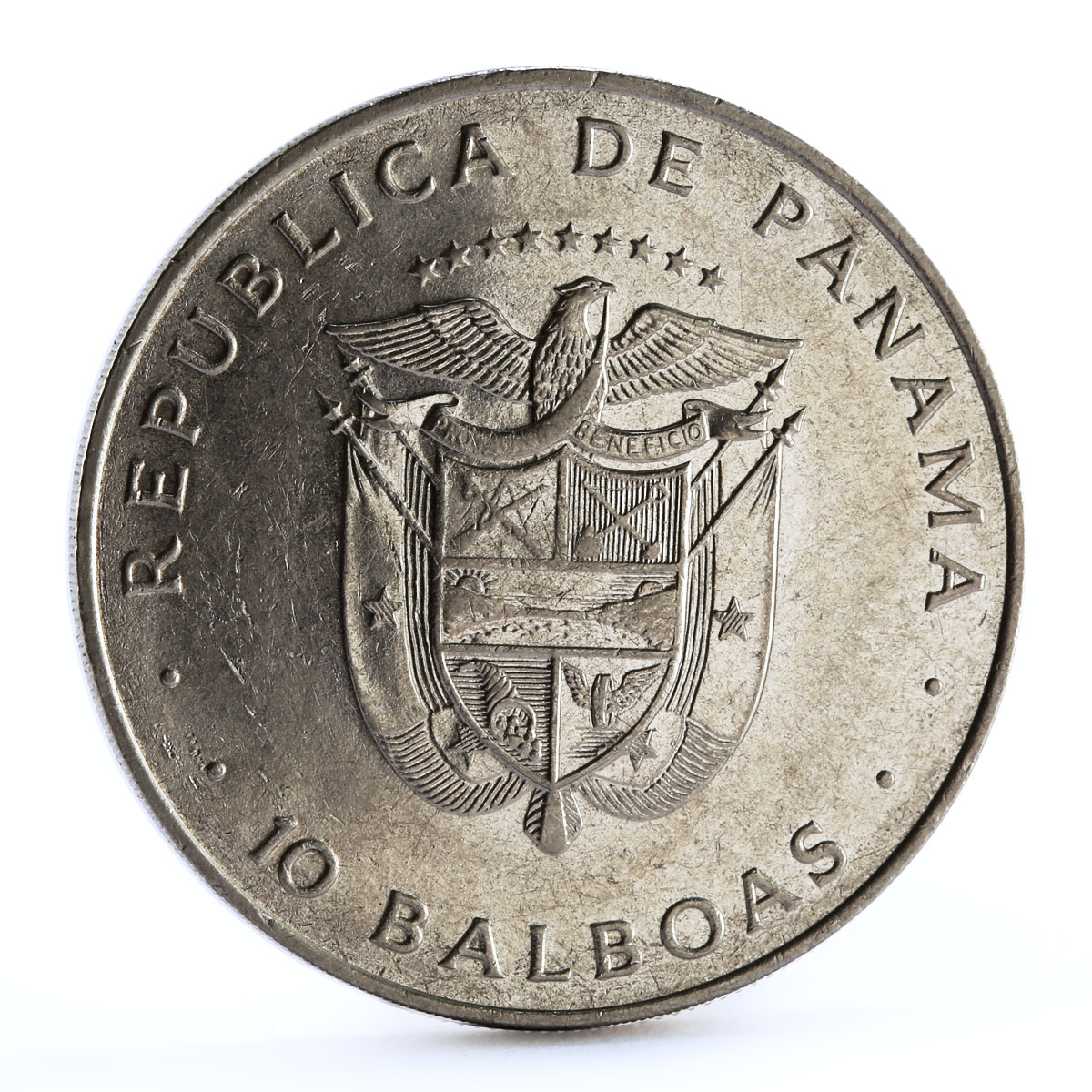 Panama 10 balboas Ratification of Panama Canal Treaty nickel coin 1978