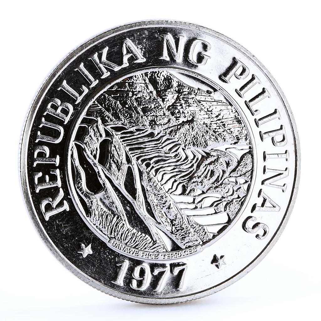 Philippines 25 piso Banaue Rice Fields silver coin 1977