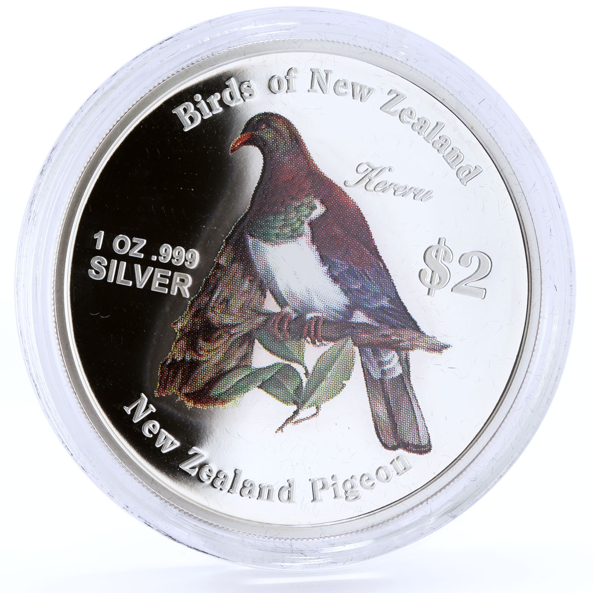 Cook Islands set of 4 coins New Zealand Birds Fauna colored silver coins 2005