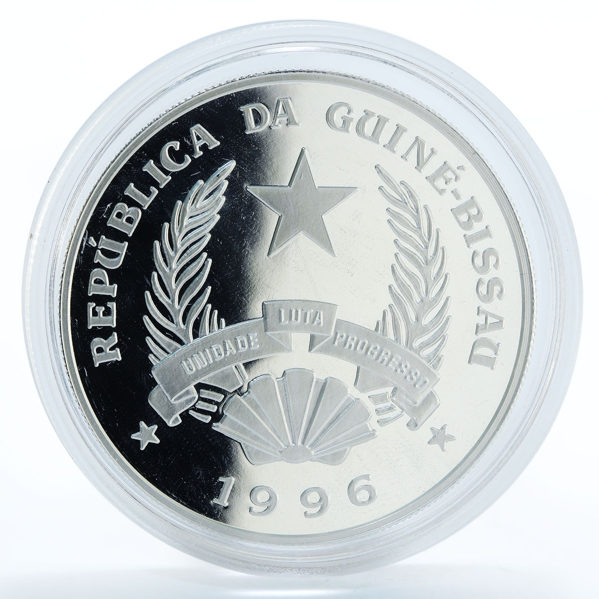 Guinea-Bissau 50000 pesos Alvise da Cadamosto ship silver coin 1996