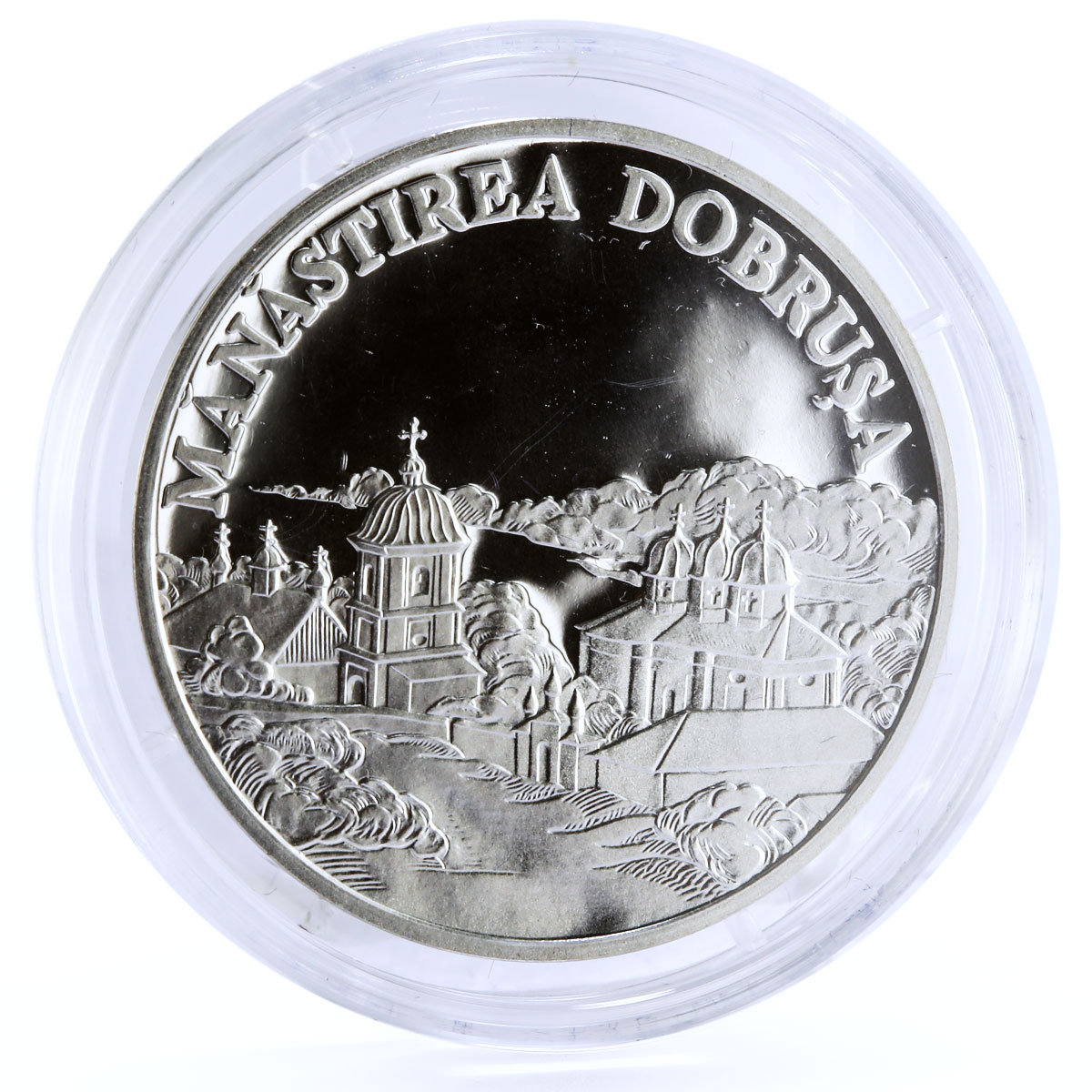 Moldova 50 lei Monastery Dobrusha Landscape Cathedral Church silver coin 2000