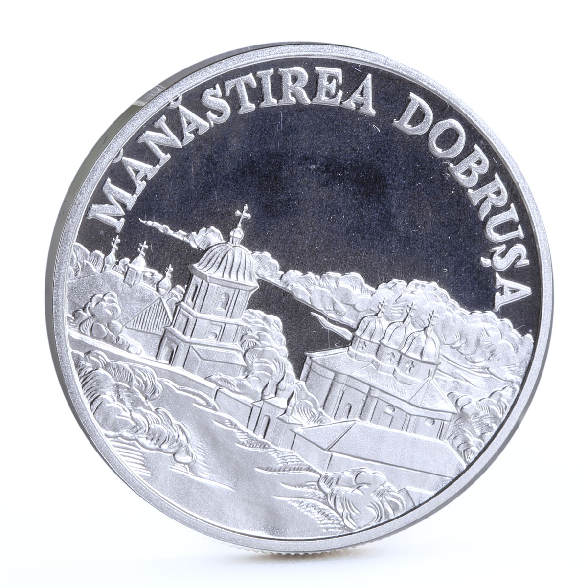 Moldova 50 lei Monastery Dobrusha Landscape Cathedral Church silver coin 2000