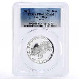 Czech Republic 200 korun Mlad Boleslav Car Production PR69 PCGS silver coin 2005