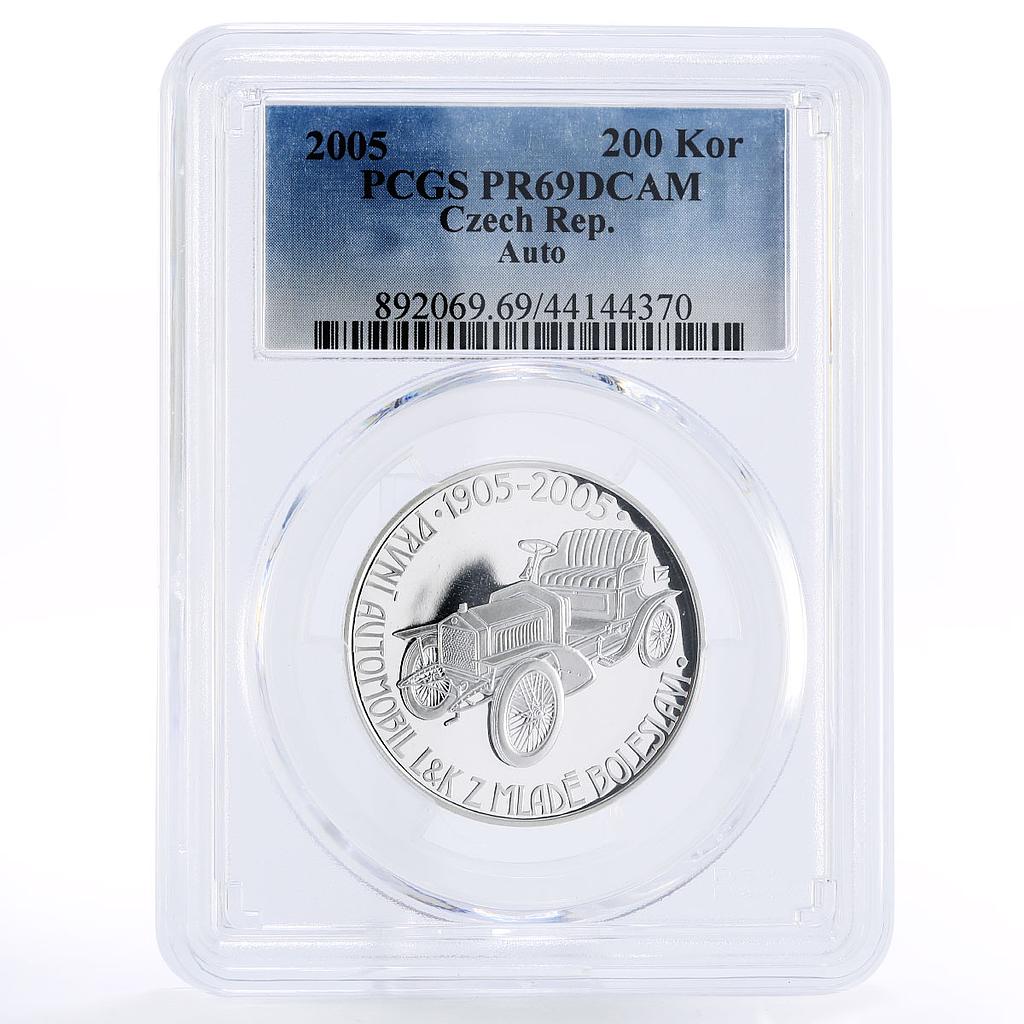 Czech Republic 200 korun Mlad Boleslav Car Production PR69 PCGS silver coin 2005