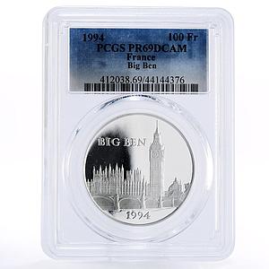 France 100 francs Big Ben and Westminster Palace PR69 PCGS silver coin 1994