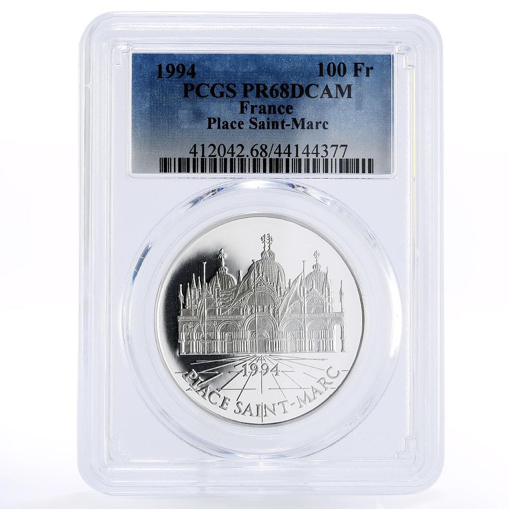 France 100 francs European Heritage Place Saint Mark PR68 PCGS silver coin 1994