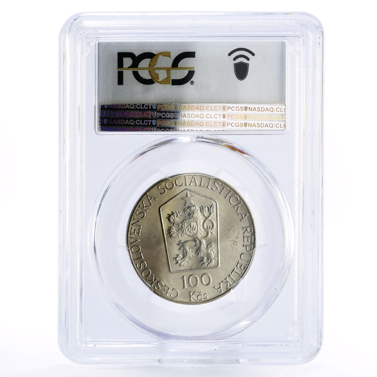 Czechoslovakia 100 korun Revolt Against Occupation MS67 PCGS silver coin 1989