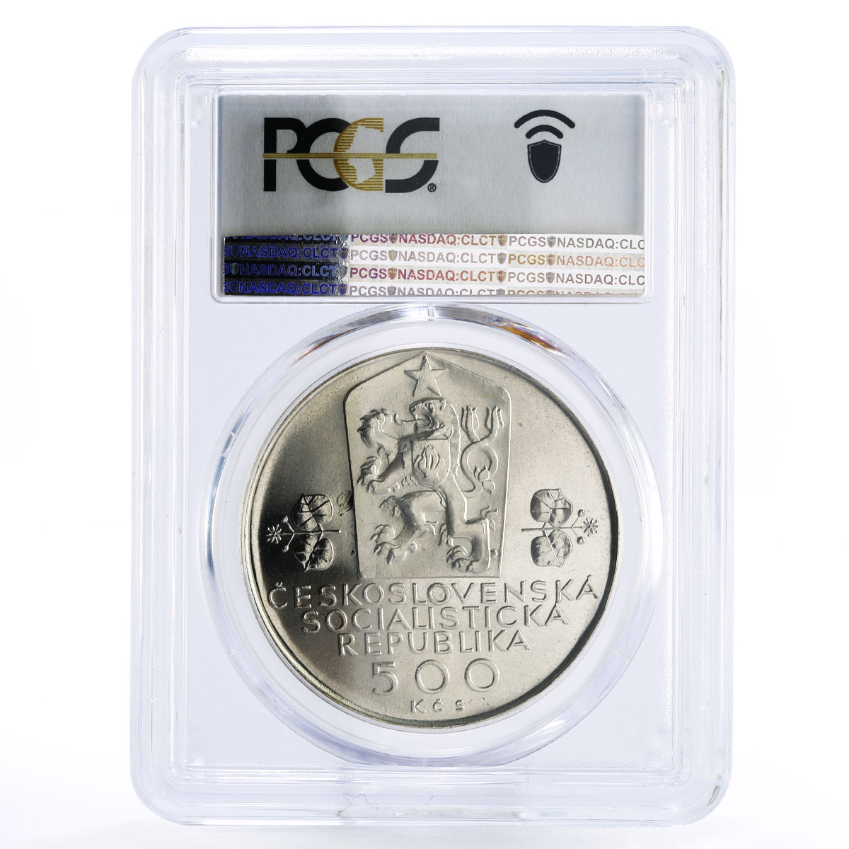 Czechoslovakia 500 korun National Federation Oak Tree MS68 PCGS silver coin 1988