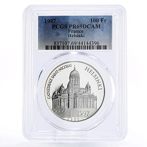 France 100 francs European Heritage Helsinki Church PR69 PCGS silver coin 1997